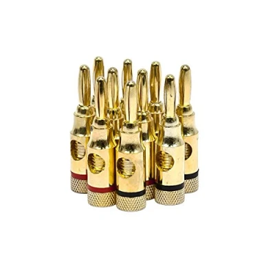 Afbeelding van Monoprice Gold Plated Speaker Banana Plugs Verpakking van 5 stuks. Pairs goud