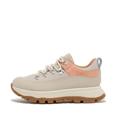 Afbeelding van Fitflop Neo d hyker Canvas/Suede Wandelschoenen voor dames, Klei Grijs, 43 EU