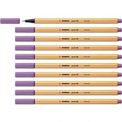 Afbeelding van STABILO point 88 Premium Fineliner Fine 0,4 mm Grijs Violet Paars Doos 10 stuks