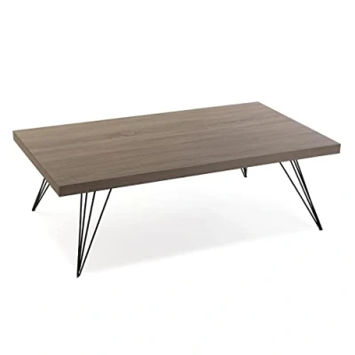 Afbeelding van Versa Texas salontafel, Salon Afmetingen (H x B H) 38 120 70 cm, Hout en Metaal, Kleur Bruin zwart