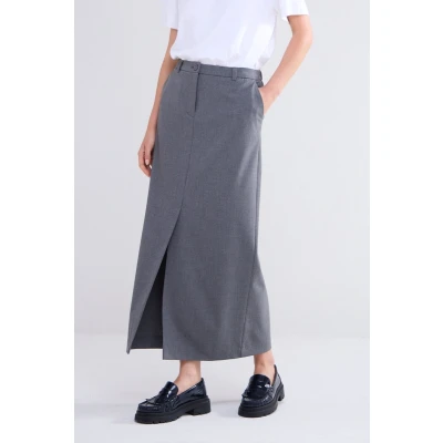 Afbeelding van Summum Lange pencil rok Cloud Mist Maat: 38