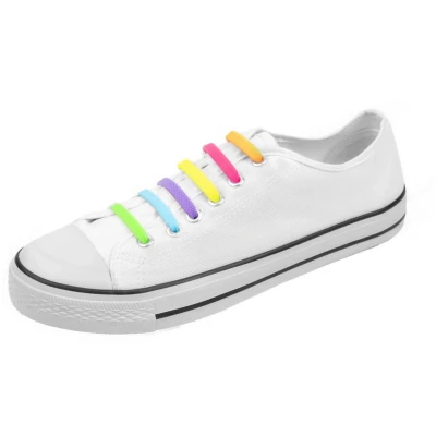 Afbeelding van Elastische schoenveters Nooit meer veters strikken Kleur: Regenboog 2x8 stuks