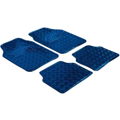 Afbeelding van Rubbermatten, universele auto mat metallic beschermmat blauw, op maat gesneden vuilvangmat