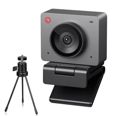 Afbeelding van OBSBOT Meet SE 1080P 100FPS webcam voor pc, USB met AI tracking, microfoon, statief, gefaseerde HDR, beauty modus, plug &amp; play streaming camera laptop/desktop, conferenties, grijs