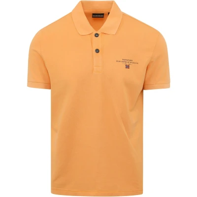 Afbeelding van Napapijri Polo Elbas Oranje maat L heren met Modern fit Pasvorm Katoen Suitable Herenkleding Poloshirt