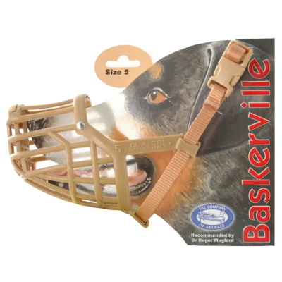 Afbeelding van Baskerville Classic Basket Muzzle Lichtbruin Hondenopvoeding Nr 5