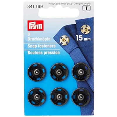 Afbeelding van Prym Drukkers Zwart 15mm (krt)