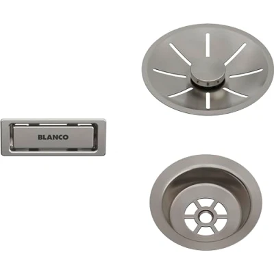 Afbeelding van BLANCO 207406 Satin Platinum Ab &amp; Overloopset InFino