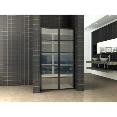 Afbeelding van Wiesbaden Horizon nisdeur R/L met vast deel 80cm 8mm NANO
