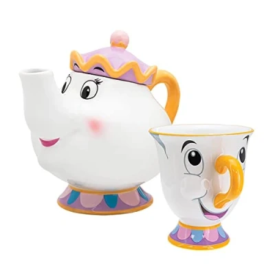 Afbeelding van Disney Mevrouw Potts Theepot en Chip Mok Geschenkset Wit 400ml