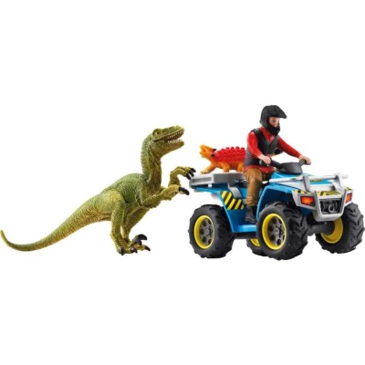 Afbeelding van Schleich dinosaurs quad met velociraptor