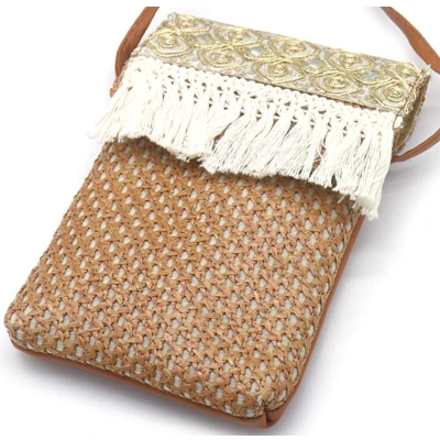 Afbeelding van Tas Dames Cross Body Bag PU Kunstleer 18,5x12 cm Bruin