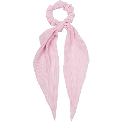 Afbeelding van styleBREAKER Dames haarband geplooid met strik in retro stijl, elastiek, scrunchie, vlechtelastiek, 04027014, Kleur:Roos