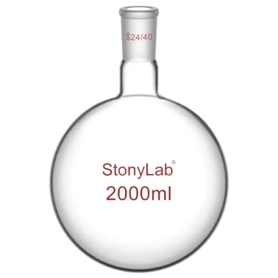 Afbeelding van stonylab 2000 ml Glazen Enkele Hals Rondbodemkolf RBF, met 24/40 Standaard Conische Buitenste Verbinding