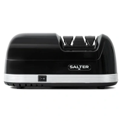 Afbeelding van Salter 728 BKXR Diamond Coating Electric Knife Sharpener With Two Stage Sharpening, For Kitchen Chef, Sharpening Tools, Safety Non Slip Feet, Removable Magnet Catches Shavings, Black