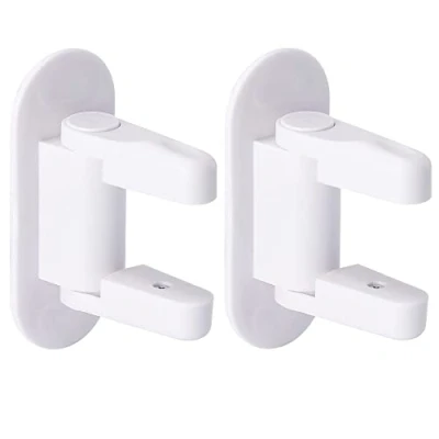Afbeelding van Deurhefboomsloten,2 stuks baby veiligheid deurklink sloten kind proofing deurknop slot geen boor zelfklevend voorkomt dat peuters deuren openen wit