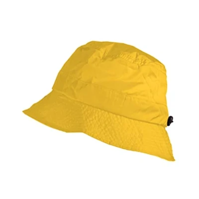 Afbeelding van TOUTACOO, Regenhoed, Regenbob, opvouwbaar in de geïntegreerde zak, nylon look (06 Geel/Regen)