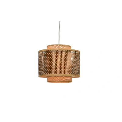 Afbeelding van GOOD&amp;MOJO Hanglamp Bhutan Bamboe/Zwart Ø40cm Bruin