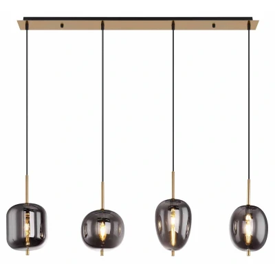 Afbeelding van Globo hanglamp Blacky i messing metaal 15345 4MM