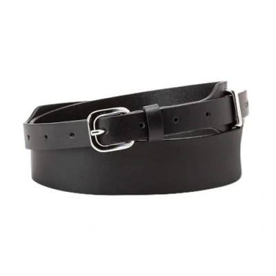 Afbeelding van Levi&#039;s dames Modern Western riem van leer in de kleur Zwart, maat: 80 cm