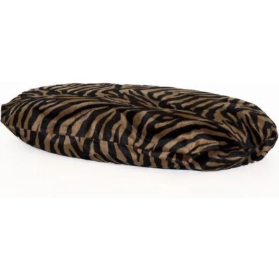 Afbeelding van Hondenkussen Ovaal zebra bruin 102x67x15 cm Polyestervezels