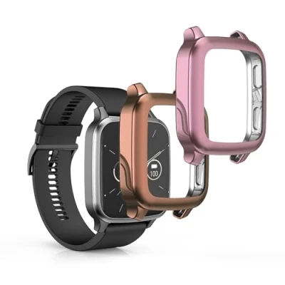 Afbeelding van kwmobile 2x smartwatch hoes geschikt voor Garmin Venu Sq 2 Music / hoesje Siliconen sporthorloge cover Activity tracker case in oudroze roségoud