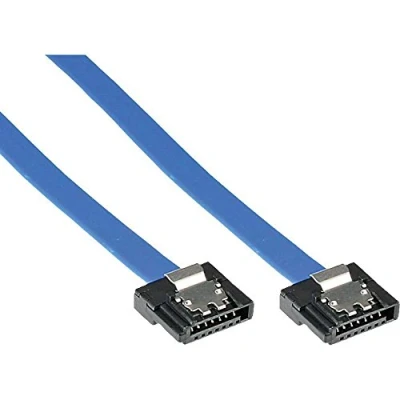Afbeelding van SATA FLEXI datakabel plat SATA600 6 Gbit/s / blauw 0,15 meter