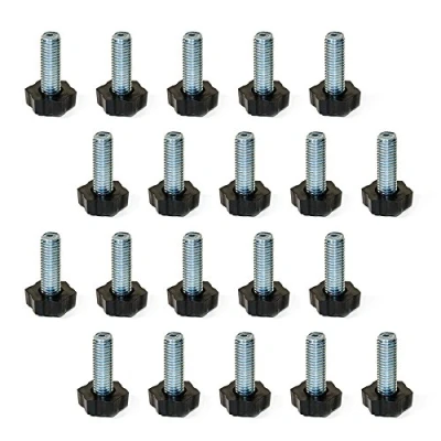 Afbeelding van Emuca 2020605 verstelbare voet voor meubels, schroefdraad M8x30mm, set van 20 stuks