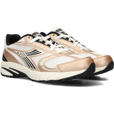 Afbeelding van Diadora Saoko 280 Unisex Sneakers laag, Maat: 36, Champagne beige/metallized Leer en textiel