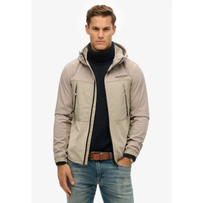 Afbeelding van Superdry Mannen Hybrid Trekker jas met Capuchon Bruin Grootte: Xxl