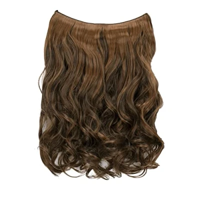 Afbeelding van CAISHA 1 Inslag Extension Met Elastische Band Haarextensies Haarstukje Golvend Donkerbruin Lichtbruin Highlights E119