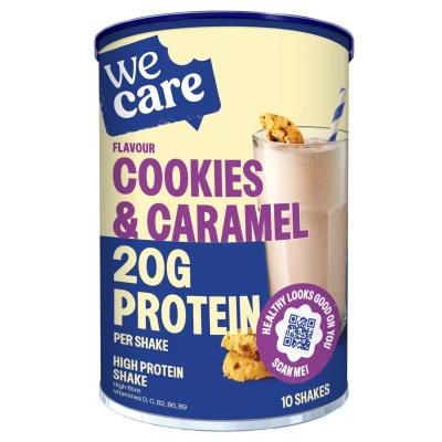 Afbeelding van 3x WeCare High protein Shake Cookies&amp;Caramel 340 gr