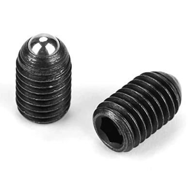 Afbeelding van 10 stuks M10 koolstofstaal, bevestigingsonderdelen schroeven, schroefdraad kogelveer zuigerset, zwart, binnenzeskant veerzuiger (M10 x 20)