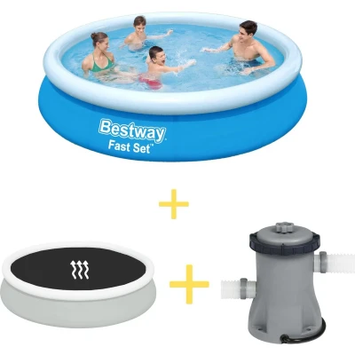 Afbeelding van Bestway Zwembad Fast Set 366 x 76 cm Inclusief Solarzeil &amp; Filterpomp