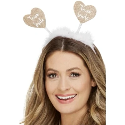 Afbeelding van Smiffys Diadeem/tiara Team Bride wit/goud polyester 25 x cm vrijgezellenfeest Verkleedhoofddeksels