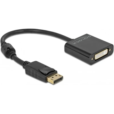 Afbeelding van Delock Adapter DisplayPort 1.2 Stecker zu DVI Buchse 4K Aktiv schwarz