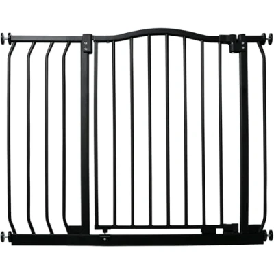 Afbeelding van Bettacare Hondenhekje met Gebogen Bovenkant Assortiment, 98cm 107cm (69 opties beschikbaar), Mat Zwart, Drukfit Hekje voor Hond en Puppy, Huisdieren Honden, Eenvoudige Installatie