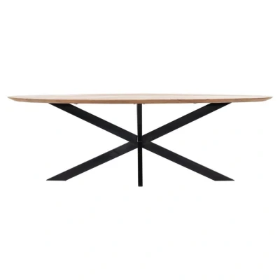 Afbeelding van Giga Meubel Eettafel Ovaal 160cm Naturel Mangohout Tafel Diamond