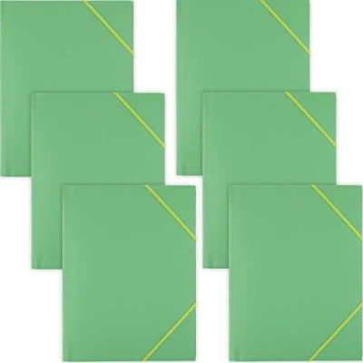 Afbeelding van D.RECT Verzamelmap, 6 stuks, postmap van kunststof/PP met elastiek, elastische map plastic, voor DIN A4, groen