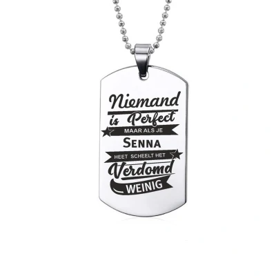 Afbeelding van Niemand Is Perfect Senna RVS Ketting