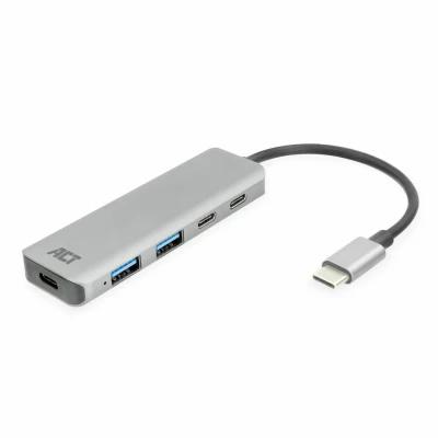 Afbeelding van ACT AC7072 USB C Hub 3.0 2x A 5Gbps Power Port Aluminium