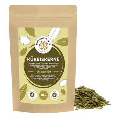 Afbeelding van Rauwe pompoenpitten (250g), gepelde pompoenpitten, 100% natuurlijk uit gecontroleerde teelt, ongebrand en ongezouten, zonder toevoegingen vegan, glutenvrij lactosevrij