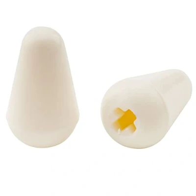 Afbeelding van Musiclily Pro Metrisch Maat Stratocaster Switch Tips Caps ST stijl Gitaar Schakelaarknop voor Import Strat Style, Aged White(2 stuks)