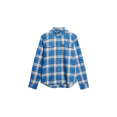 Afbeelding van Superdry THE Merchant Store check Overhemd, Heren, Maat: Large, Blue ombre