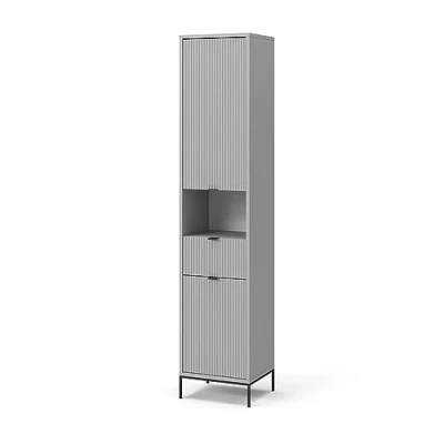 Afbeelding van Vicco Badkamerkast &quot;Eliza&quot;, Grijs, 40 x 190 cm met deuren en lade