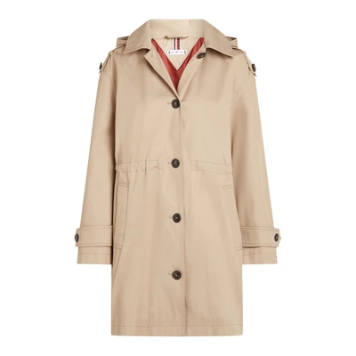 Afbeelding van Tommy Hilfiger PARKA ESS COTTON HOOD in trenchcoat look, met capuchon, tailleband