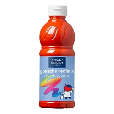 Afbeelding van Lefranc Bourgeois 188004 Redimix plakkaatverf, Tempera kinderverf, gebruiksklare gouacheverf, 500 ml fles Vermilion
