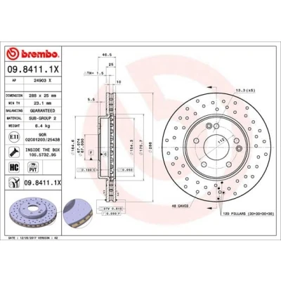 Afbeelding van Brembo Remschijf 09.8411.1X