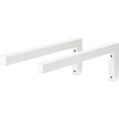 Afbeelding van Muurbeugel set van 2 Hoek L vorm 40x15 cm Wit staal ML Design