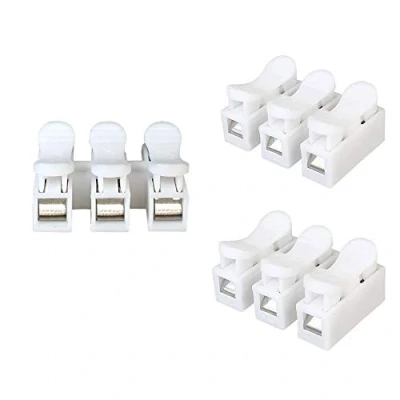 Afbeelding van Aiqeer 40 stuks CH3 connectoren, veerkabel, klemklem, elektrische kabel, snelspanner, voor het aansluiten van led lichtstrips (wit)